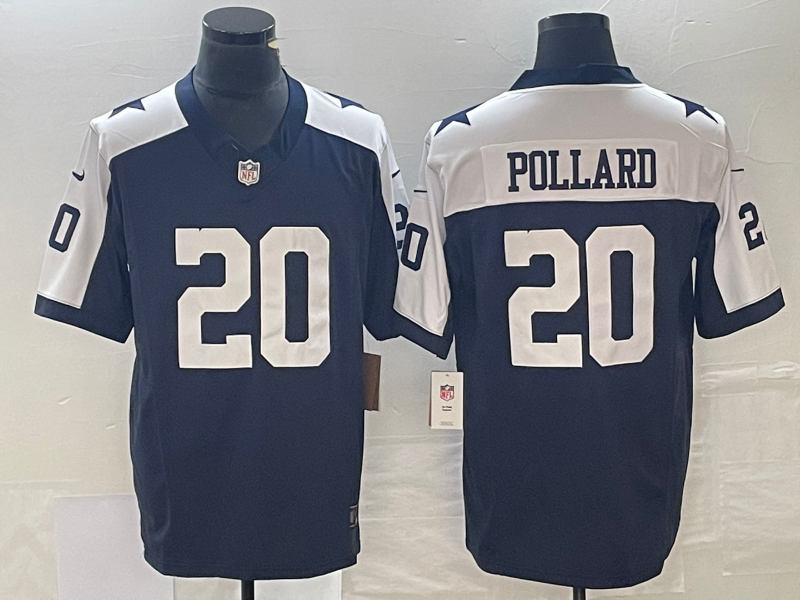 Men's Dallas Cowboys Tony Pollard #20 Navy Alternate Team Jersey